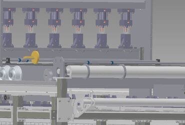 Teil einer Flachwaren Streckmaschine